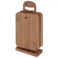Deski do krojenia - Excellent Houseware Deski bambusowe na stojaku zestaw 6 szt. - miniaturka - grafika 1