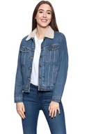 Kurtki damskie - Damska Kurtka Zimowa Lee Sherpa Rider Dark Stonewash L54Vlj46-Xs - miniaturka - grafika 1