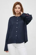Koszule damskie - Tommy Hilfiger koszula damska kolor granatowy relaxed - miniaturka - grafika 1