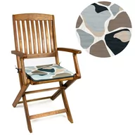 Poduszki ogrodowe - Wodoodporna poduszka na krzesło i meble ogrodowe 40x40  - Kamienie czarne - miniaturka - grafika 1