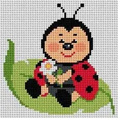 Pasmanteria - Ariadna, kanwa z nadrukiem biedronka 1023 - miniaturka - grafika 1