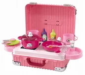 Zabawki AGD - Kuchnia Dla Dzieci W Przenośnej Różowej Walizce Z Akcesoriami Zestaw - miniaturka - grafika 1