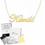 Łańcuszki - ZŁOTY NASZYJNIK Z IMIENIEM KAMILA ŁAŃCUSZEK SREBRO 925 PREZENT ŻYCZENIA - miniaturka - grafika 1