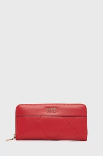 Portfele - Guess portfel damski kolor czerwony - grafika 1
