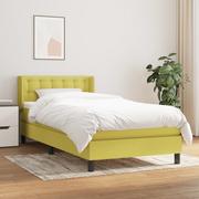 Łóżka - Łóżko kontynentalne z materacem, zielone, tkanina, 90x190 cm Lumarko - miniaturka - grafika 1