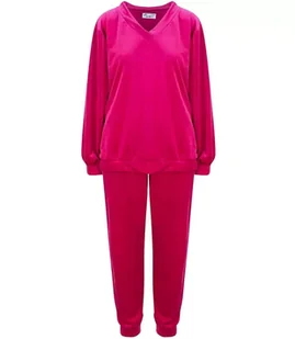 Komplet dresowy bluza spodnie welur gładki-2XL/3XL - Spodnie sportowe damskie - miniaturka - grafika 1