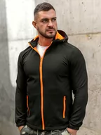 Kurtki męskie - Czarno-pomarańczowa kurtka męska przejściowa softshell Denley HH017 - miniaturka - grafika 1