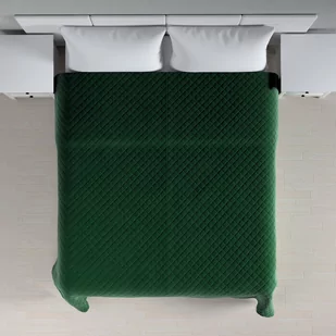 Dekoria Narzuta pikowana w romby butelkowa zieleń szer.260 × dł.210 cm Velvet 1235-704-13 - Narzuty - miniaturka - grafika 1
