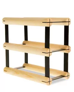 Regał Na Wino Stojak Na 2 Butelki Szklane/ Pet — Rw-8/ 1X2 — Surowy Naturalny Metal + Drewno Rw-8-1X2-2 / Wamar-Sosenka - Pozostałe akcesoria barmańskie - miniaturka - grafika 1