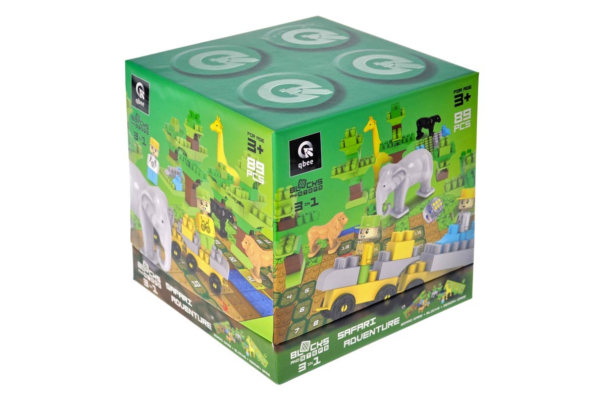 Klocki Konstrukcyjne Block Steps Przygody Na Safari + Gra Planszowa 3W1