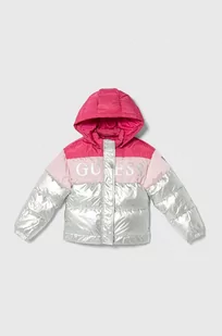 Guess kurtka dziecięca kolor różowy - Kurtki i płaszcze dla dziewczynek - miniaturka - grafika 1