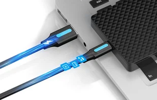 Kabel USB 3.0 A do USB-C Vention COZBD 3A 0,5m czarny PVC - Kable - miniaturka - grafika 2
