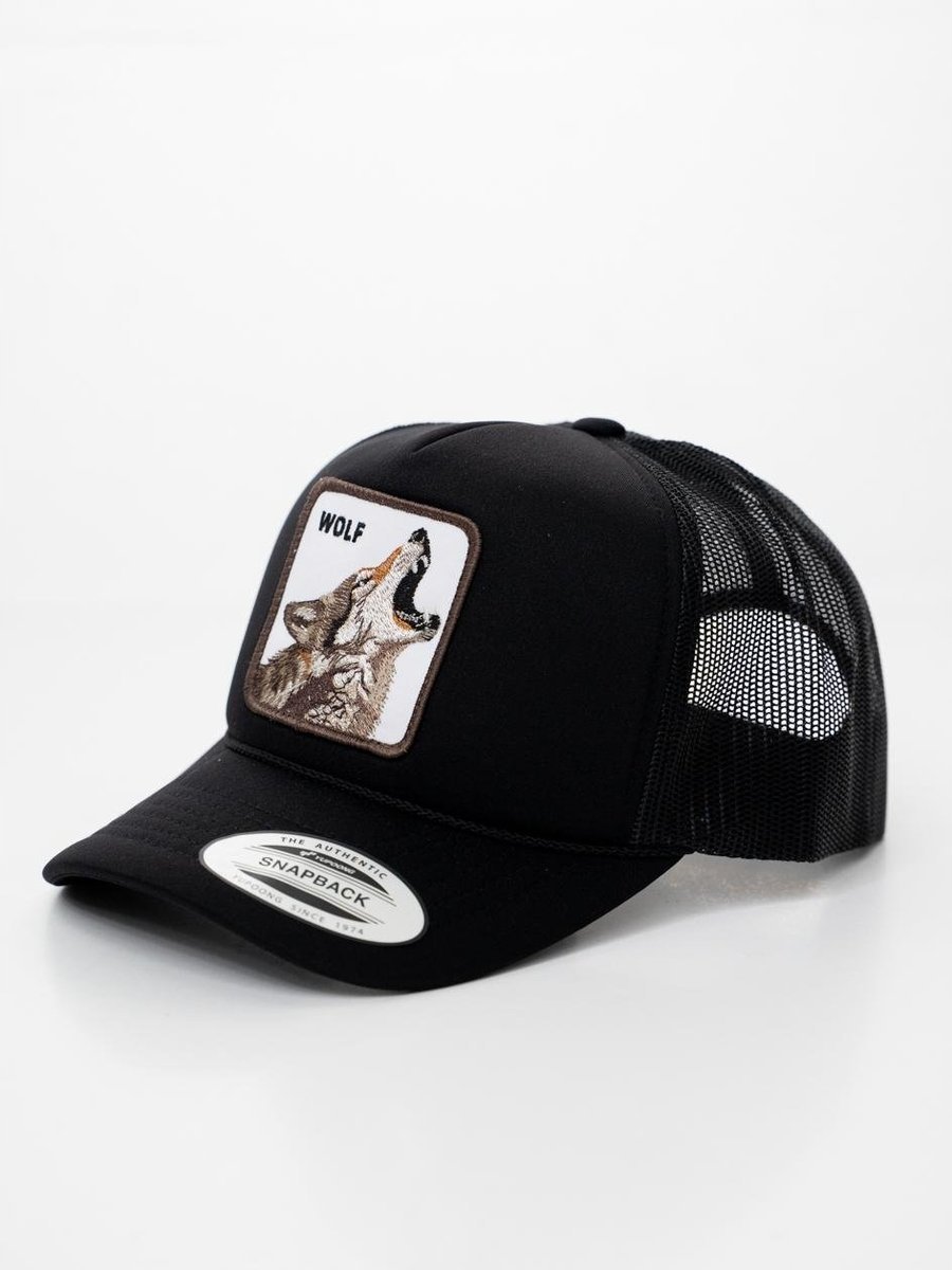 Czapka Z Daszkiem Trucker Czarna z Wilkiem MyStars Wolf MĘSKA DAMSKA UNI