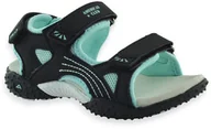 Buty dla dziewczynek - Sportowe dziewczęce sandały skórzana wkładka American Club HL 81/23 Czarne - miniaturka - grafika 1