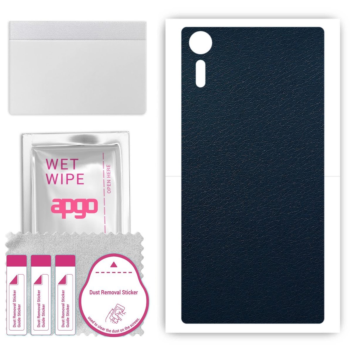 Folia naklejka skórka strukturalna na TYŁ do Sony Xperia XZs - Skóra Granatowa - apgo SKINS