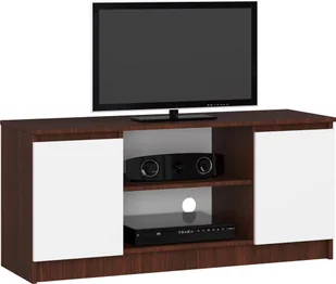 Elior Szafka RTV do salonu wenge + biały - Darius 3X 120 cm - Szafki RTV - miniaturka - grafika 1