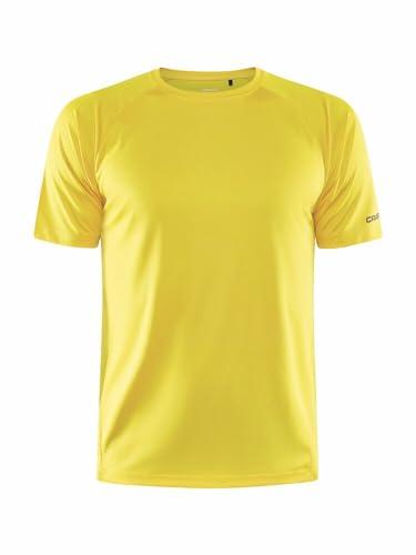 Craft CORE Unify Training Tee koszulka treningowa męska S | Citrus | odzież sportowa dla mężczyzn z poliestru pochodzącego z recyklingu | zakrzywione szwy boczne | Quick Dry T-shirt męski | koszulka
