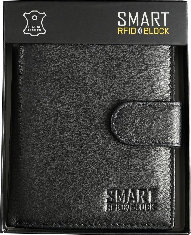 KORUMA Portfel męski skórzany z ochroną RFID BLOCK SM-906GBL Uniwersalny