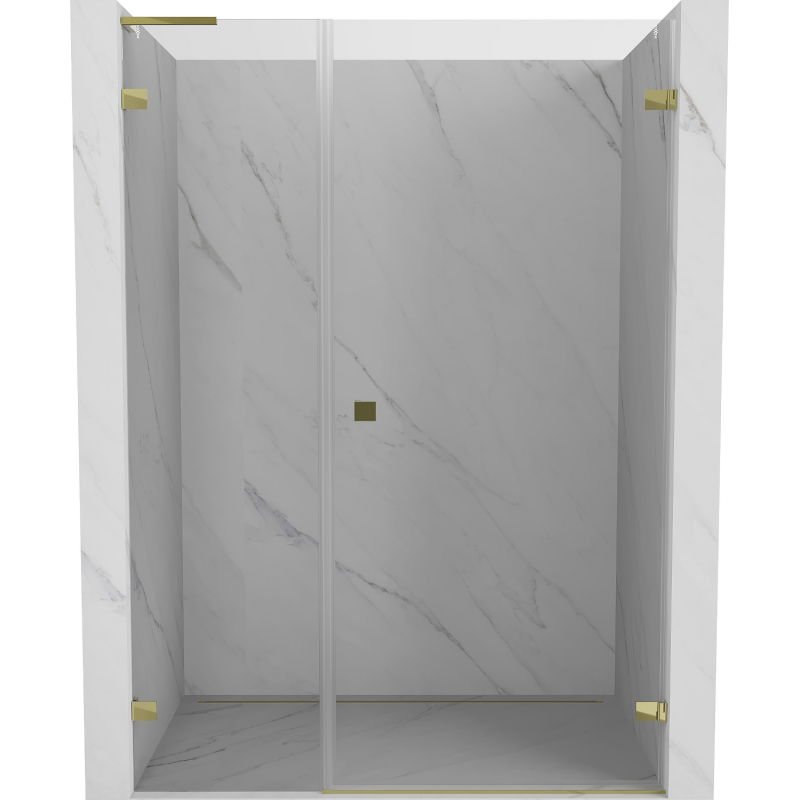 Mexen Lunar-B L drzwi prysznicowe uchylne prawe 140 cm, transparent, złote - 832SL-140-050-50-00-P