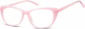 Okulary korekcyjne, oprawki, szkła - Sunoptic Okulary oprawki korekcyjne Kocie Oczy zerówki CP129B różowe - miniaturka - grafika 1