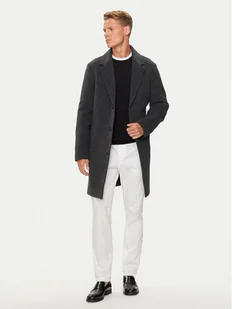 Tommy Hilfiger Płaszcz wełniany MW0MW36611 Szary Regular Fit - Płaszcze męskie - miniaturka - grafika 1