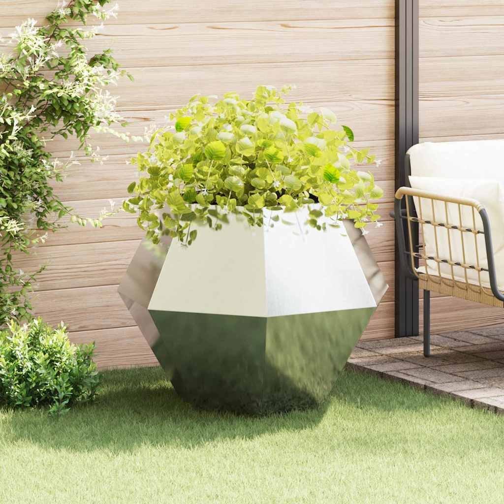 vidaXL Donica Srebrny 100 x 100 x 80 cm Stal nierdzewna