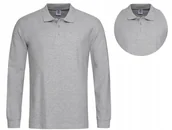 Koszulki męskie - Koszulka POLO Męska Długi Rękaw STEDMAN 3400 SZARA XL - miniaturka - grafika 1