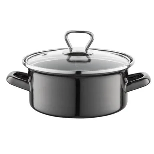 Fl1 GARNEK EMALIOWANY PROSTY NISKI METALICO Z/P 16CM 1,4L 000-GAR-16LOWMETALICO + 000-GAR-16LOWMETALICO - Garnki - miniaturka - grafika 1