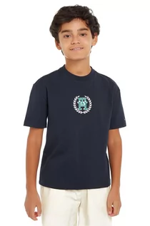 Koszulki dla chłopców - Tommy Hilfiger t-shirt bawełniany dziecięcy kolor czarny z nadrukiem - grafika 1