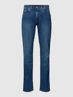 Spodnie męskie - Jeansy o kroju tapered fit z 5 kieszeniami model ‘Lyon’ - miniaturka - grafika 1