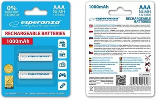Esperanza 1000mAh 2 szt AAA Białe EZA101W (EZA101W) - Baterie i akcesoria - miniaturka - grafika 1