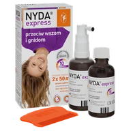 Zestawy kosmetyków damskich - Zestaw Nyda Express, aerozol przeciw wszom i gnidom, 2 x 50 ml - miniaturka - grafika 1