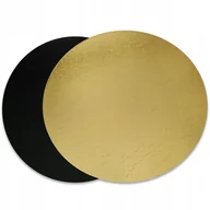 Dodatki do ciast w proszku - 50 szt. Podkład pod tort ciasto 30 cm ZŁOTY-CZARNY 2000 g/m2 OKRĄGŁY - miniaturka - grafika 1