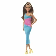 Lalki dla dziewczynek - Lalka Barbie Z Asymetryczną Sukienką Midi Hjw82 - miniaturka - grafika 1