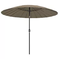 Parasole ogrodowe - vidaXL Parasol ogrodowy na słupku aluminiowym, 270 cm, taupe vidaXL - miniaturka - grafika 1