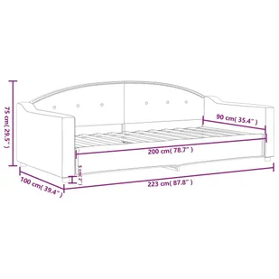 Sofa z funkcją spania, ciemnoszara, 90x200 cm, obita tkaniną Lumarko! - Łóżka - miniaturka - grafika 9