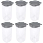 Pojemniki kuchenne - Zestaw 6 Pojemników Kuchennych Hamburg 2,5 L Szary - miniaturka - grafika 1