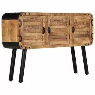 vidaXL Szafka z litego drewna mango, 120 x 30 x 76 cm - Szafki do salonu - miniaturka - grafika 1