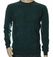 Swetry męskie - STROKERS klasyczny elegancki sweter męski 2XL XXL zieleń butelkowa - miniaturka - grafika 1