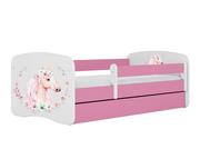 Łóżka dla dzieci i młodzieży - Łóżko dla dziecka, barierka, Babydreams, konik, różowe - miniaturka - grafika 1