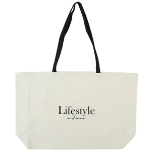 Torba shopper Lifestyle and More biała - Torby i wózki na zakupy - miniaturka - grafika 1