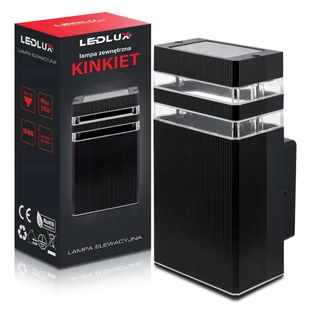 Lampa elewacyjna LED zewnętrzna kinkiet ogrodowy GU10 czarna - Lampy ogrodowe - miniaturka - grafika 1