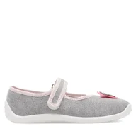 Buty dla dziewczynek - Kapcie Nelli Blu BALERINKI MOTYL IV Szary - miniaturka - grafika 1