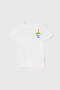 Koszulki dla dziewczynek - Puma t-shirt bawełniany dziecięcy PUMA X TROLLS Tee kolor biały wzorzysty - grafika 1