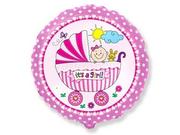 Baby shower i roczek - Balon foliowy Wózek różowy - 46 cm - 1 szt. - miniaturka - grafika 1