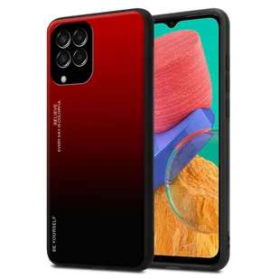 Etui Cadorabo do Samsung Galaxy M33 5G w kolorze CZERWONYM - CZARNY Dwukolorowe etui ochronne wykonane ze szkła hartowanego i silikonowej nakładki TPU na telefon komórkowy - Etui i futerały do telefonów - miniaturka - grafika 1