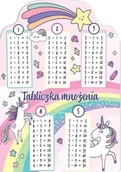 Pomoce naukowe - Karta tabliczka mnożenia A5 unicorn tęcza - Henry - miniaturka - grafika 1