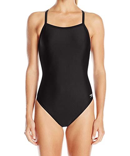 Speedo Damski strój kąpielowy jednoczęściowy Powerflex Flyback jednolite kolory drużynowe dla dorosłych jednoczęściowy strój kąpielowy