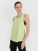 Koszulki sportowe damskie - 4F Top treningowy oversize szybkoschnący damski - zielony XS - miniaturka - grafika 1