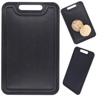 Deski do krojenia - Deska kuchenna do krojenia czarna solidna 19x31 cm deski plastikowe - miniaturka - grafika 1